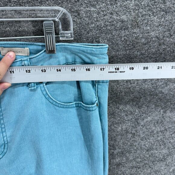 LOGO by Lori Goldstein Jeans Women 12 Blue Denim Light Wash Straight Cuffed - Picture 4 of 8